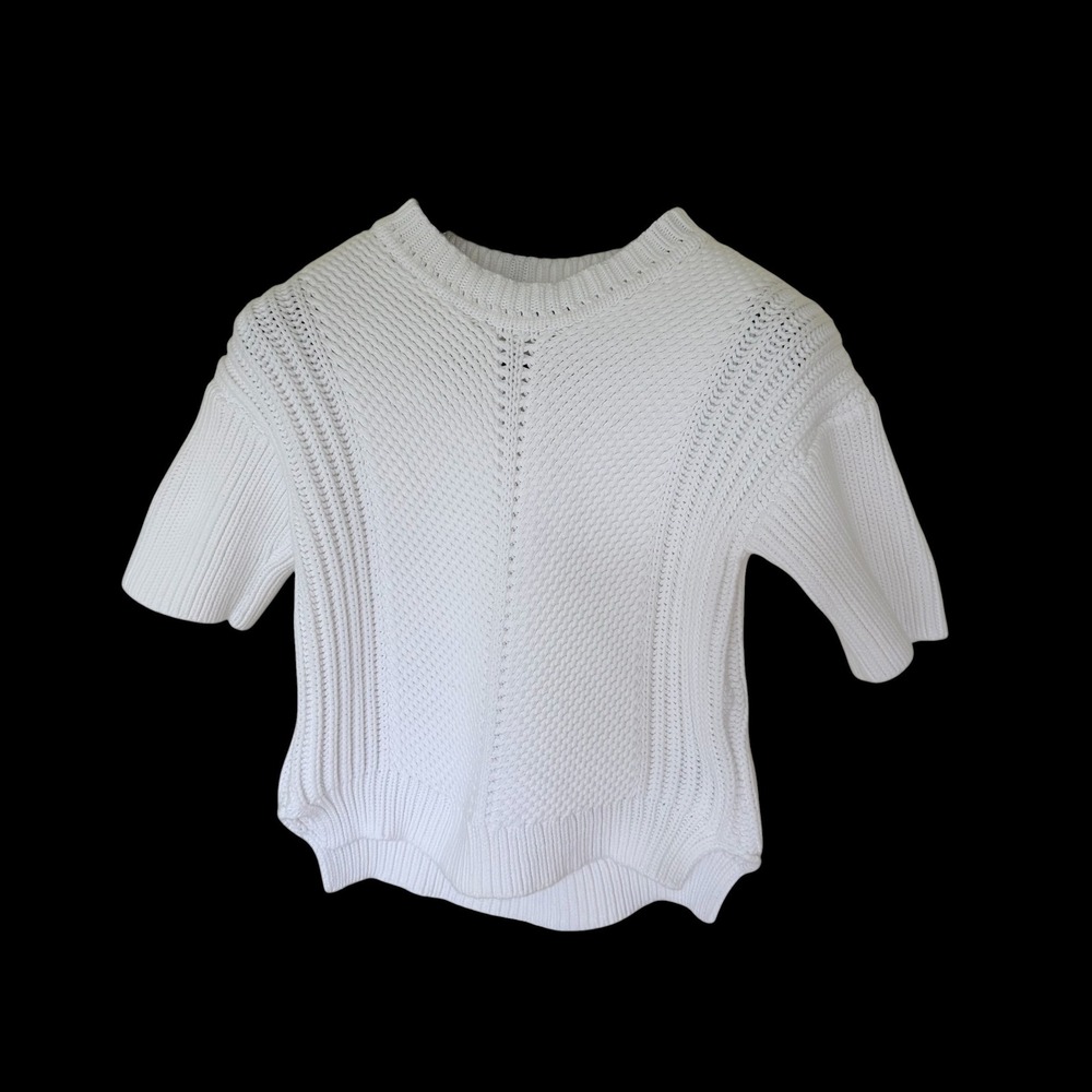 Banana Republic English Stitch Knit Short Sleeve Hi-Lo Sweater XS 288419-00
